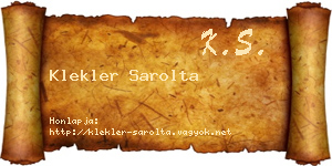 Klekler Sarolta névjegykártya