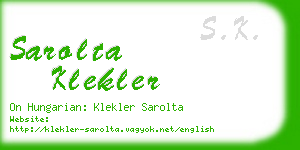 sarolta klekler business card
